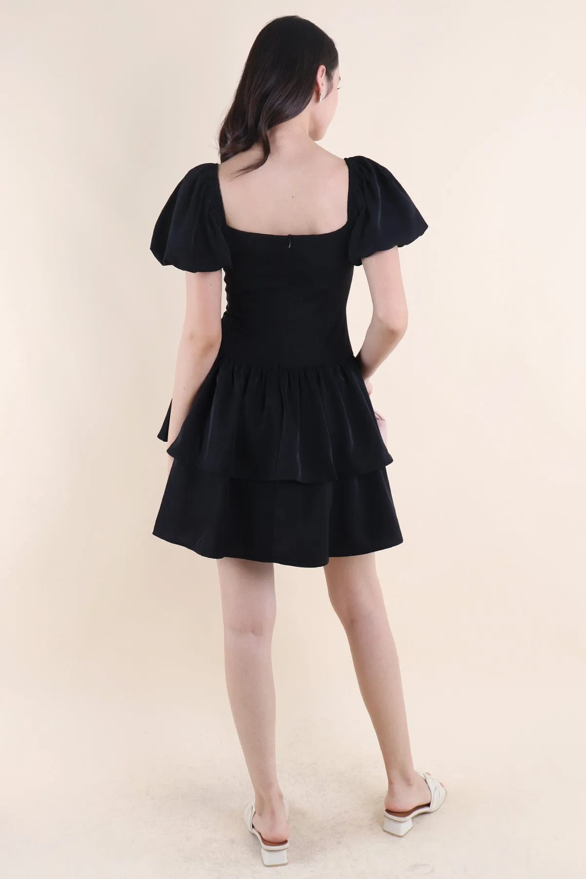 ABRIELLE BUSTIER DRESS IN BLACK