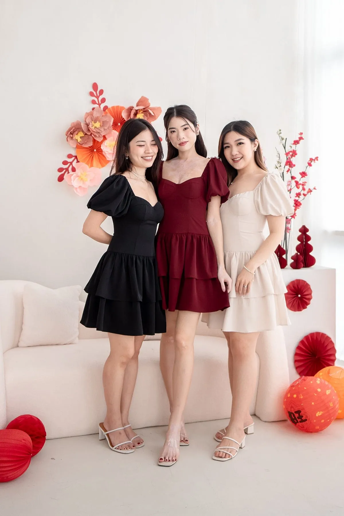 ABRIELLE BUSTIER DRESS IN BLACK