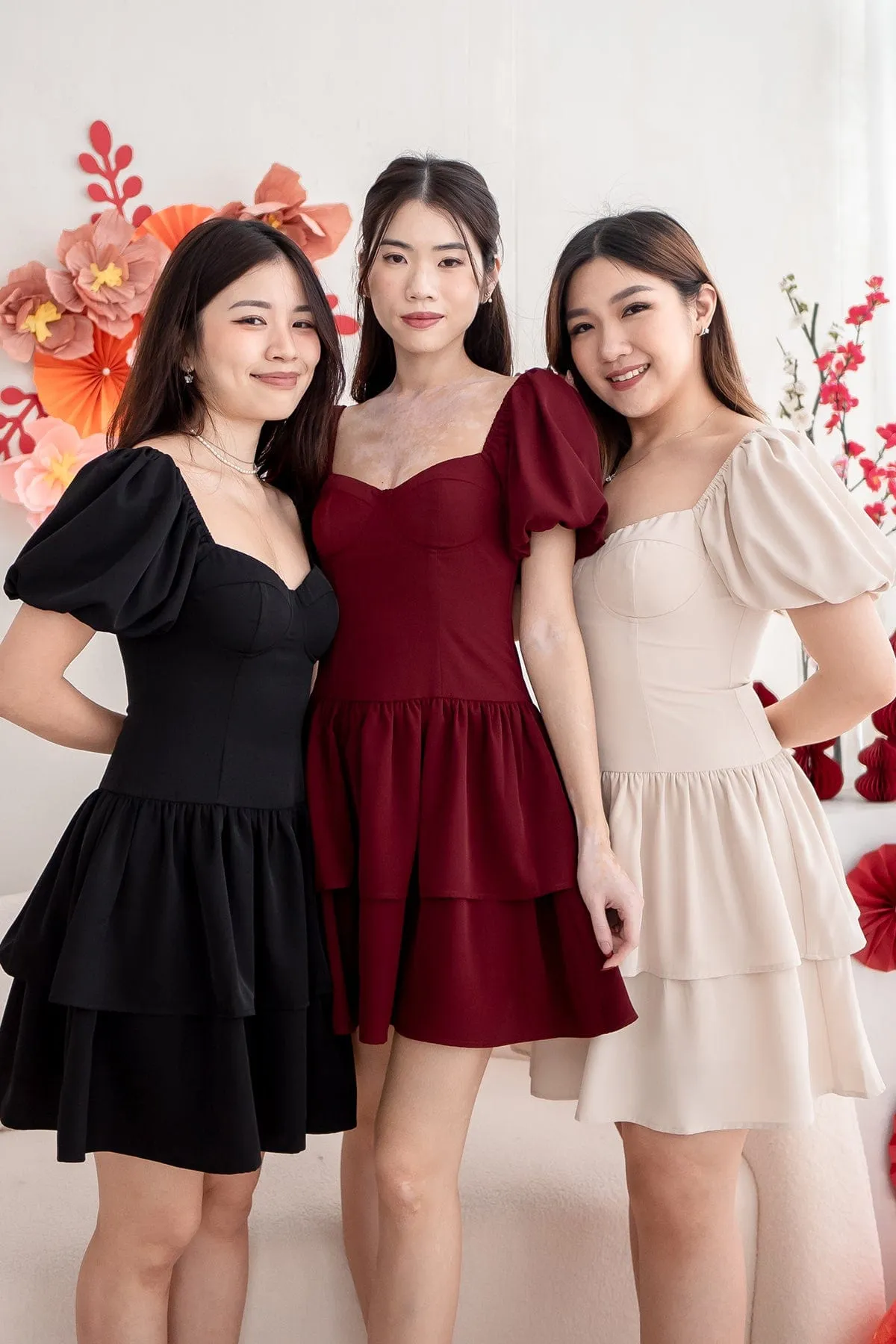 ABRIELLE BUSTIER DRESS IN BLACK