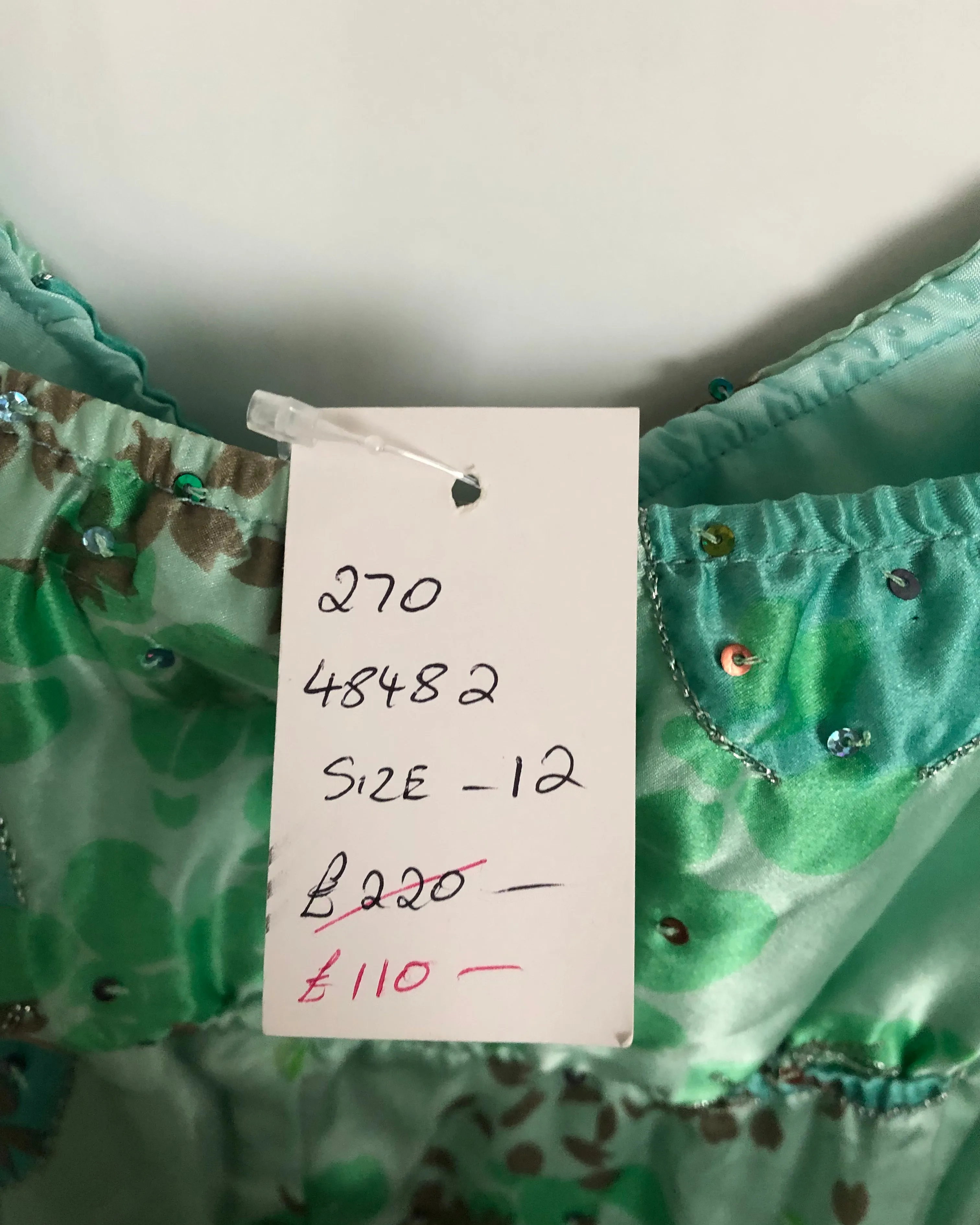 Avoca Anthology Vintage Silk Sleeveless Maxi Summer Dress Green Multi Embellished Floral Print BNWT UK Size 6-8
