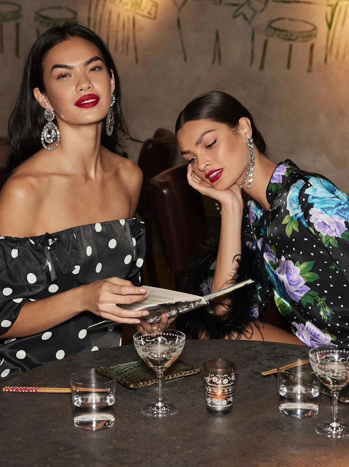 Cecelia Black Polka Dot Bardot Dress