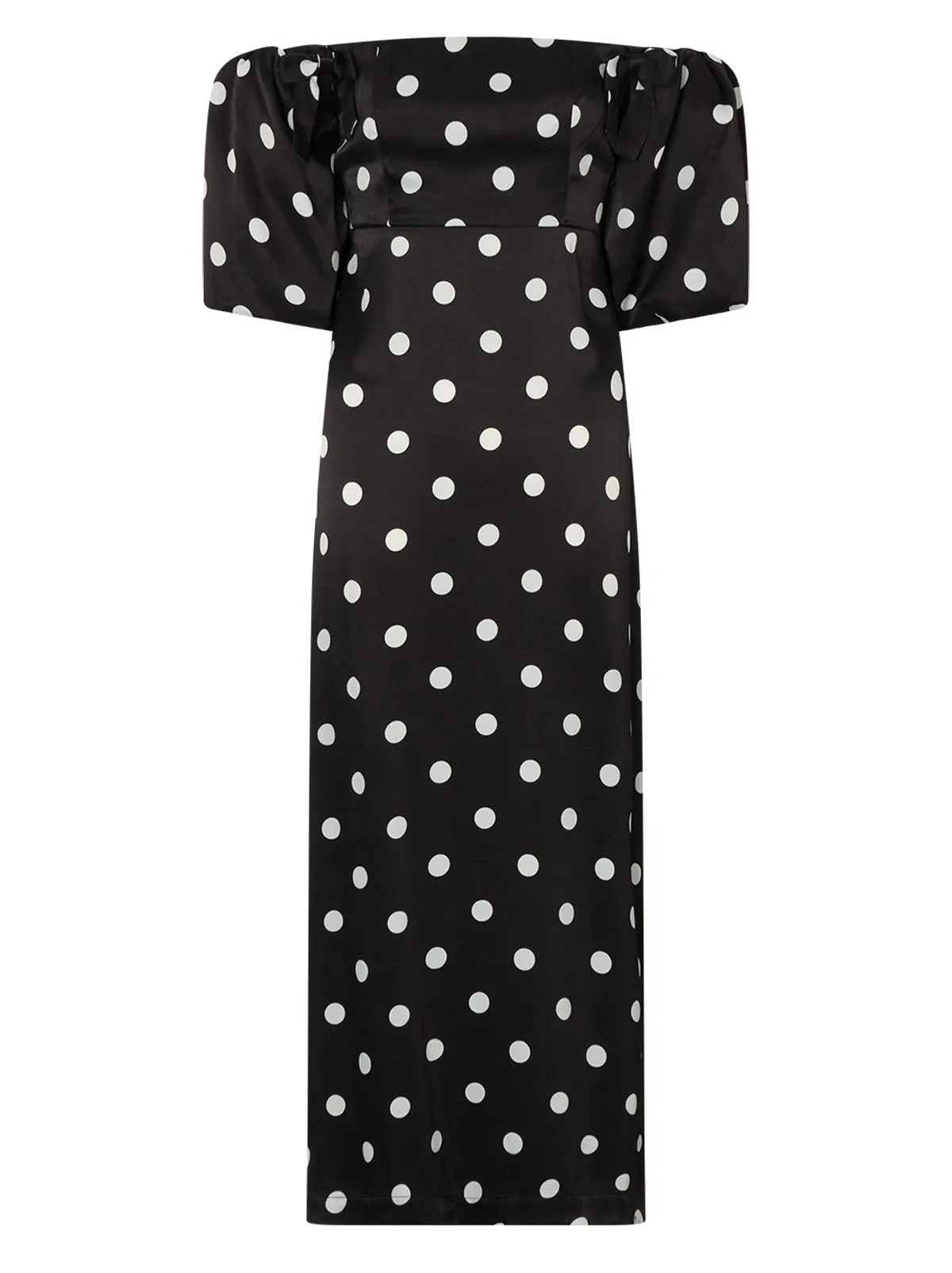 Cecelia Black Polka Dot Bardot Dress