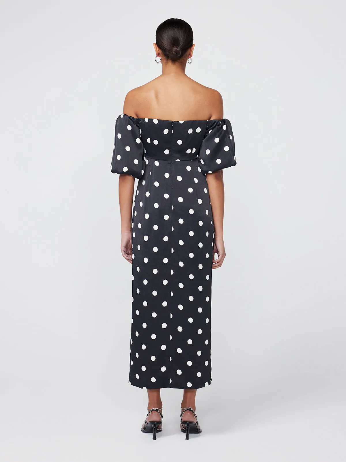 Cecelia Black Polka Dot Bardot Dress