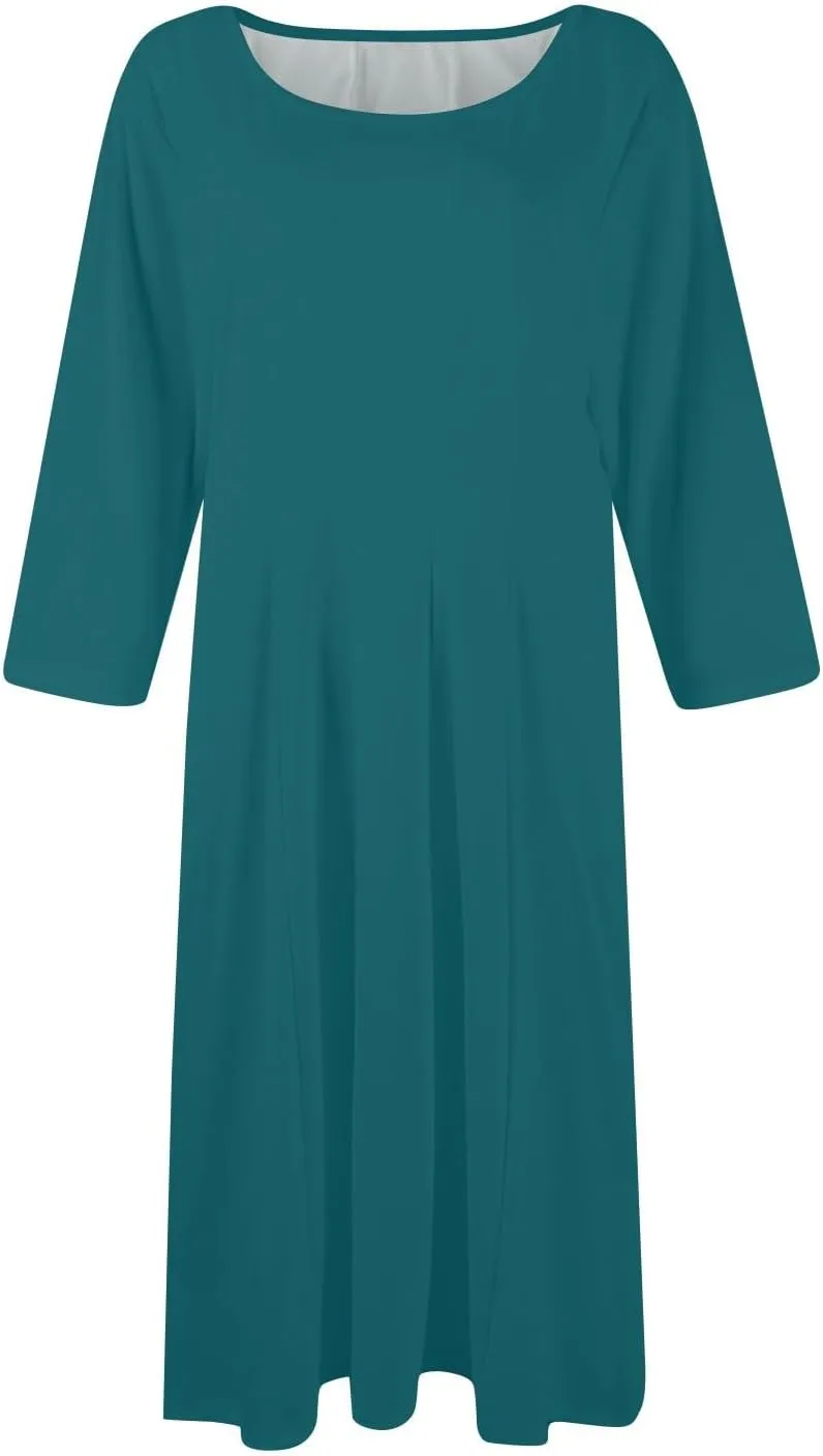 Formal Dresses for Women Wedding Guest Summer Spring 3/4 Sleeve Casual Swing Dresses for Women 2025