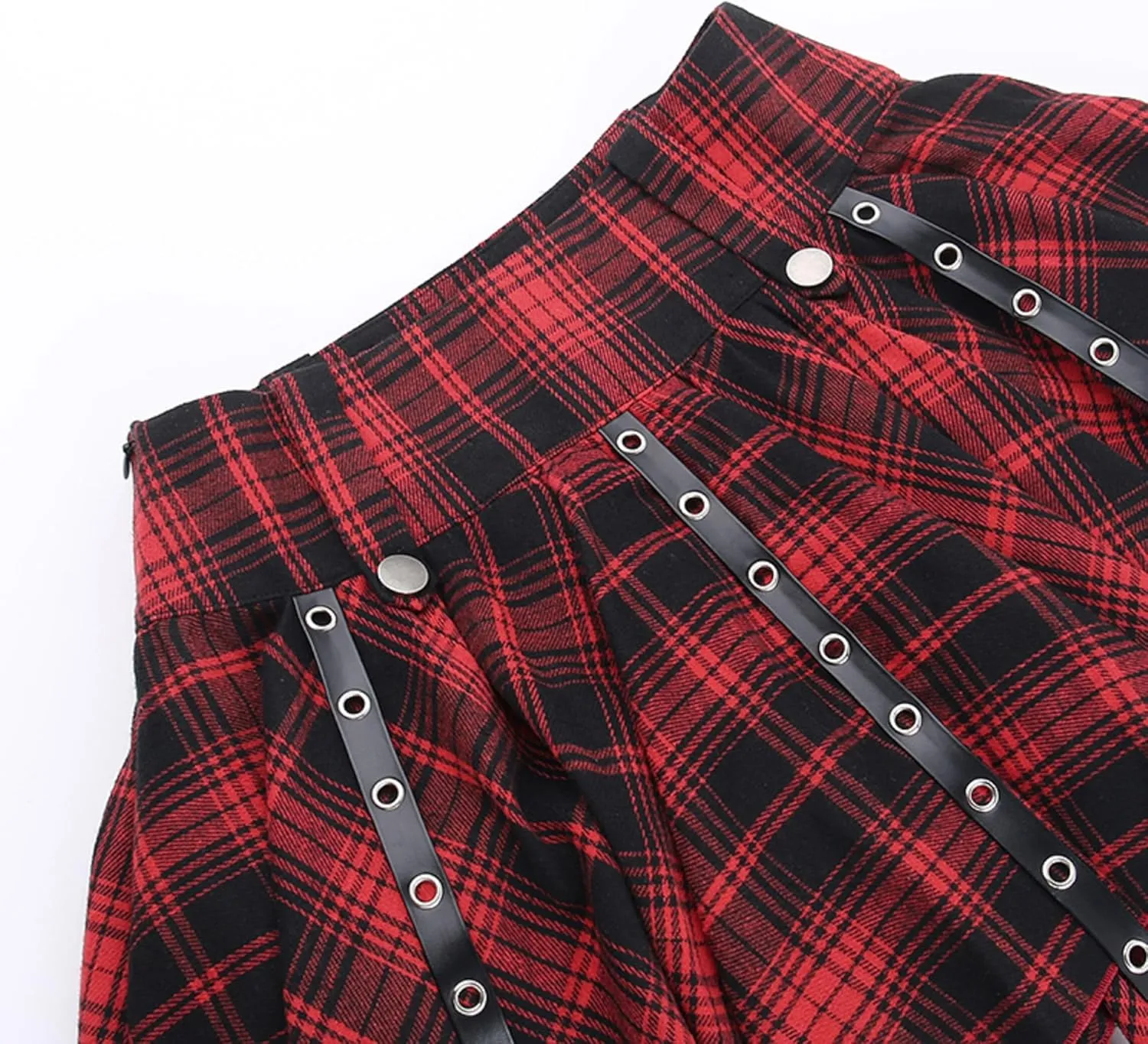 Pleated Skirts for Women Plaid Skirt Punk Goth Y2k Emo Skirt High Waisted A-line Flare Mini Skirts