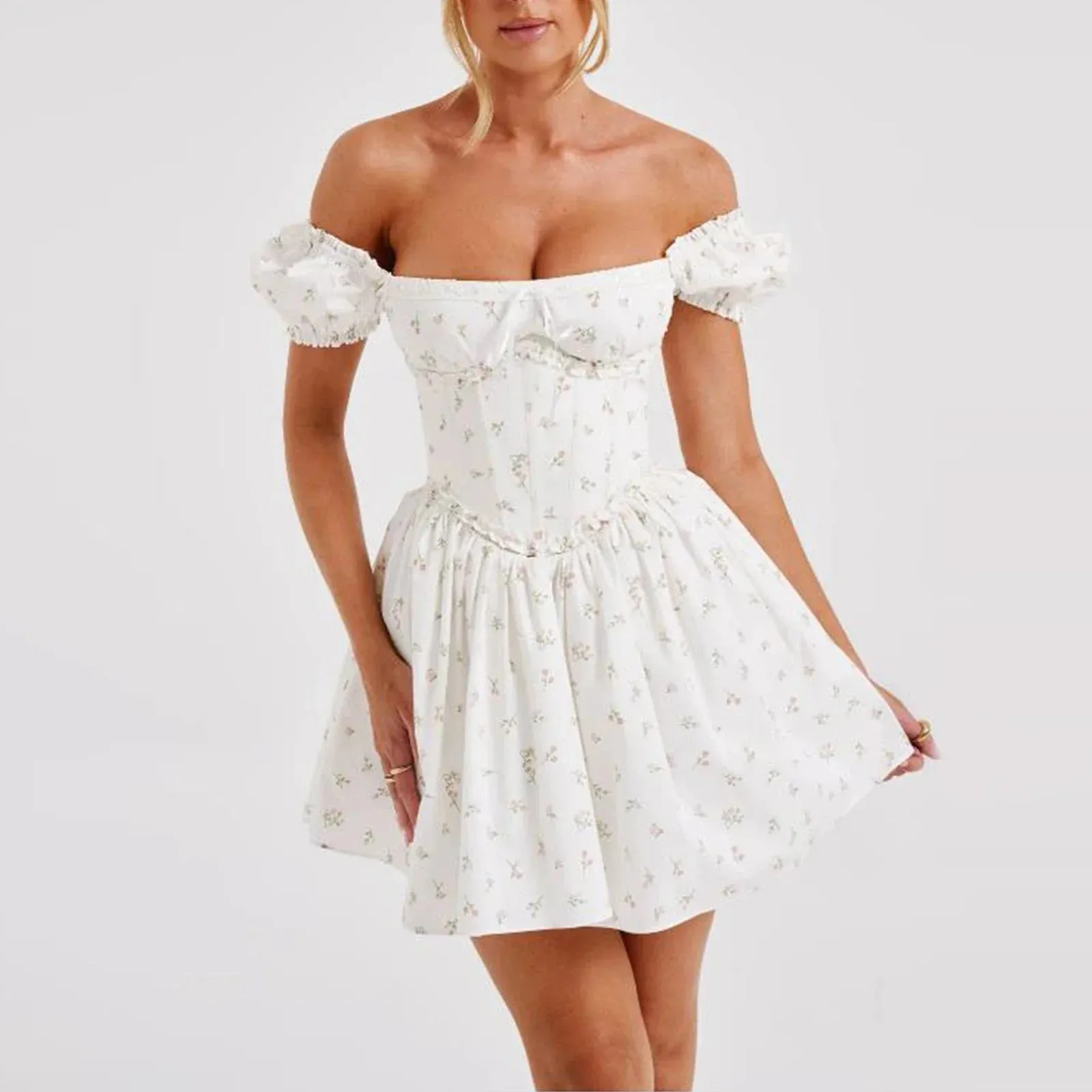 Short Sleeve Mini Casual Solid Color Backless Corset A-Line Beach Cocktail Streetwear Summer Y2k Dress