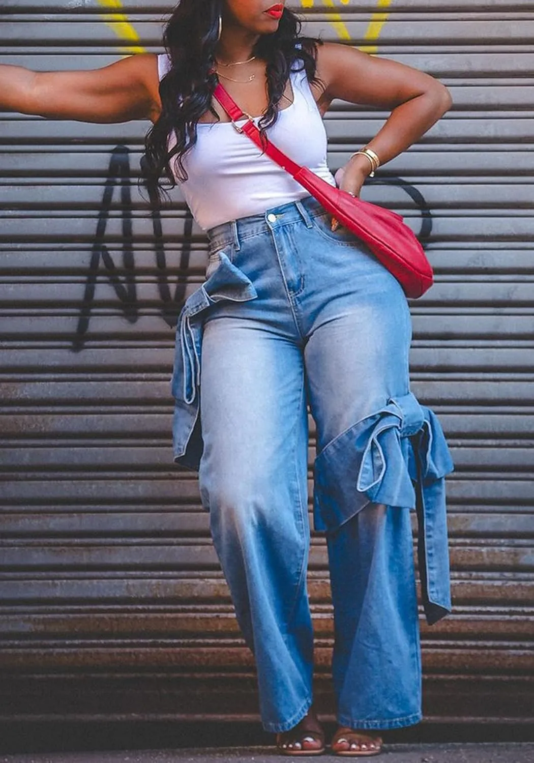 Straight Barrel Leg Jeans for Women High Waisted Wide Leg Boyfried Denim Pants Vintage Trendy Jean