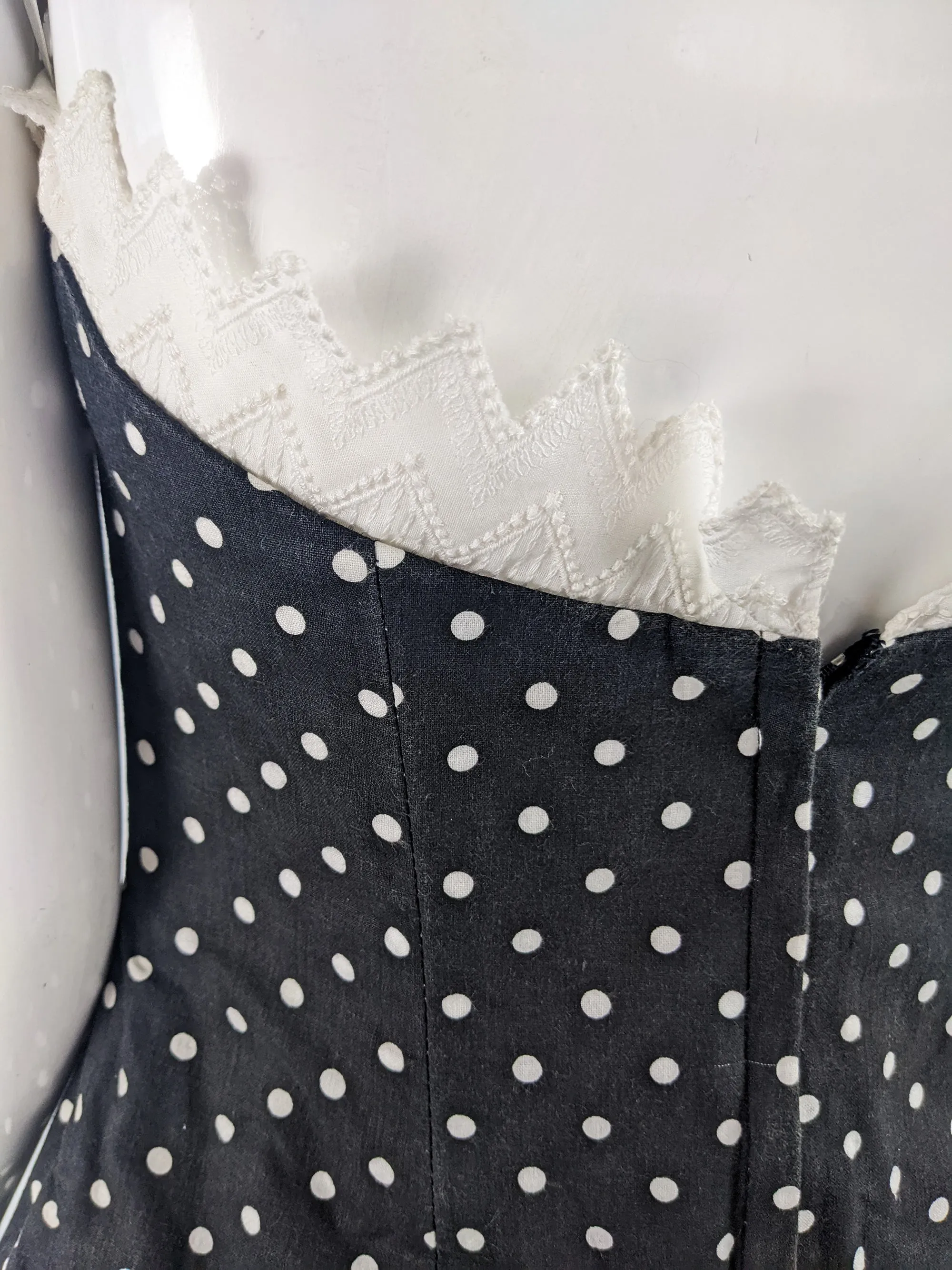 Victor Costa Vintage Halterneck Polka Dot Party Dress, 1980s