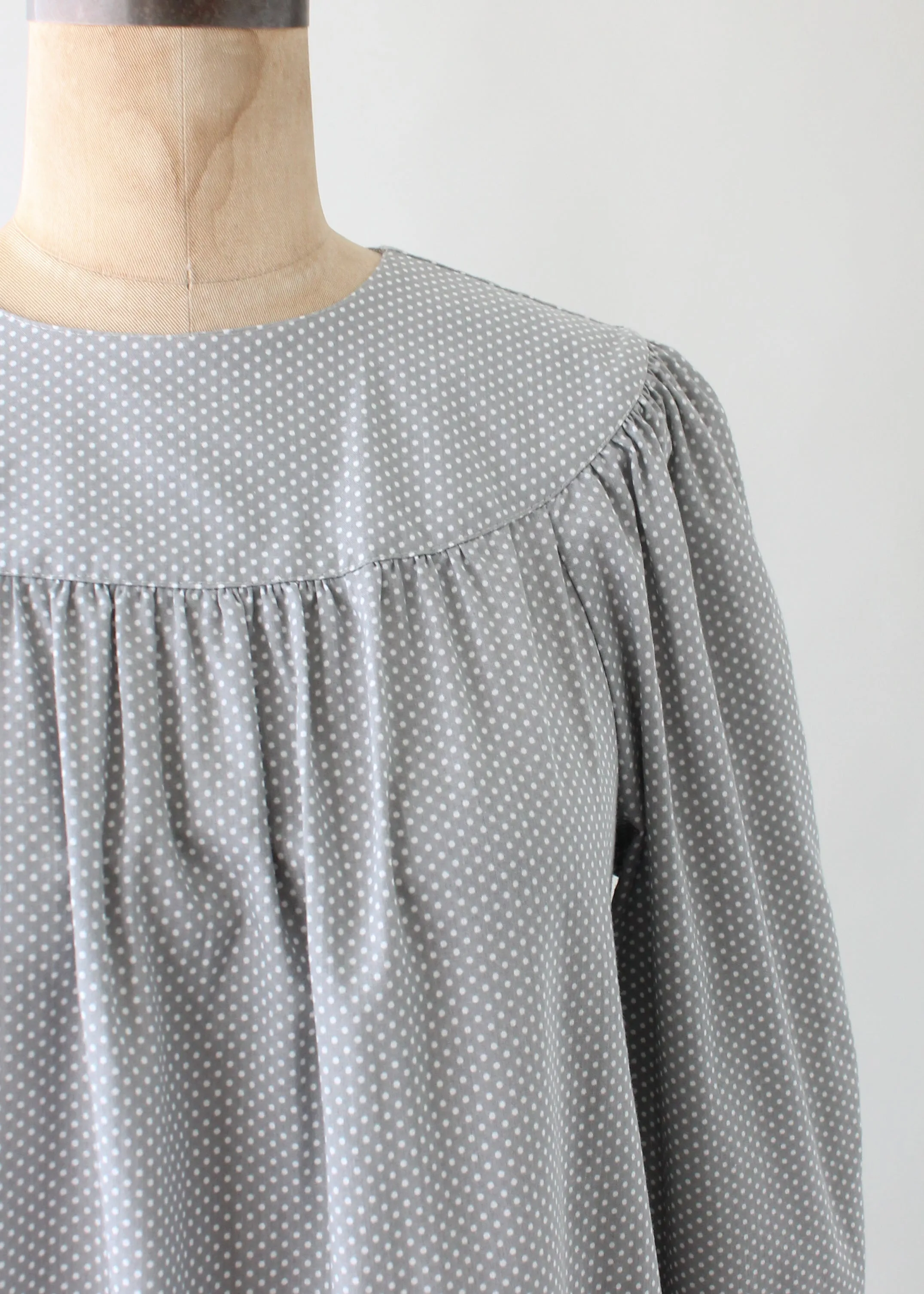 Vintage 1970s Polka Dot Cotton Tent Dress
