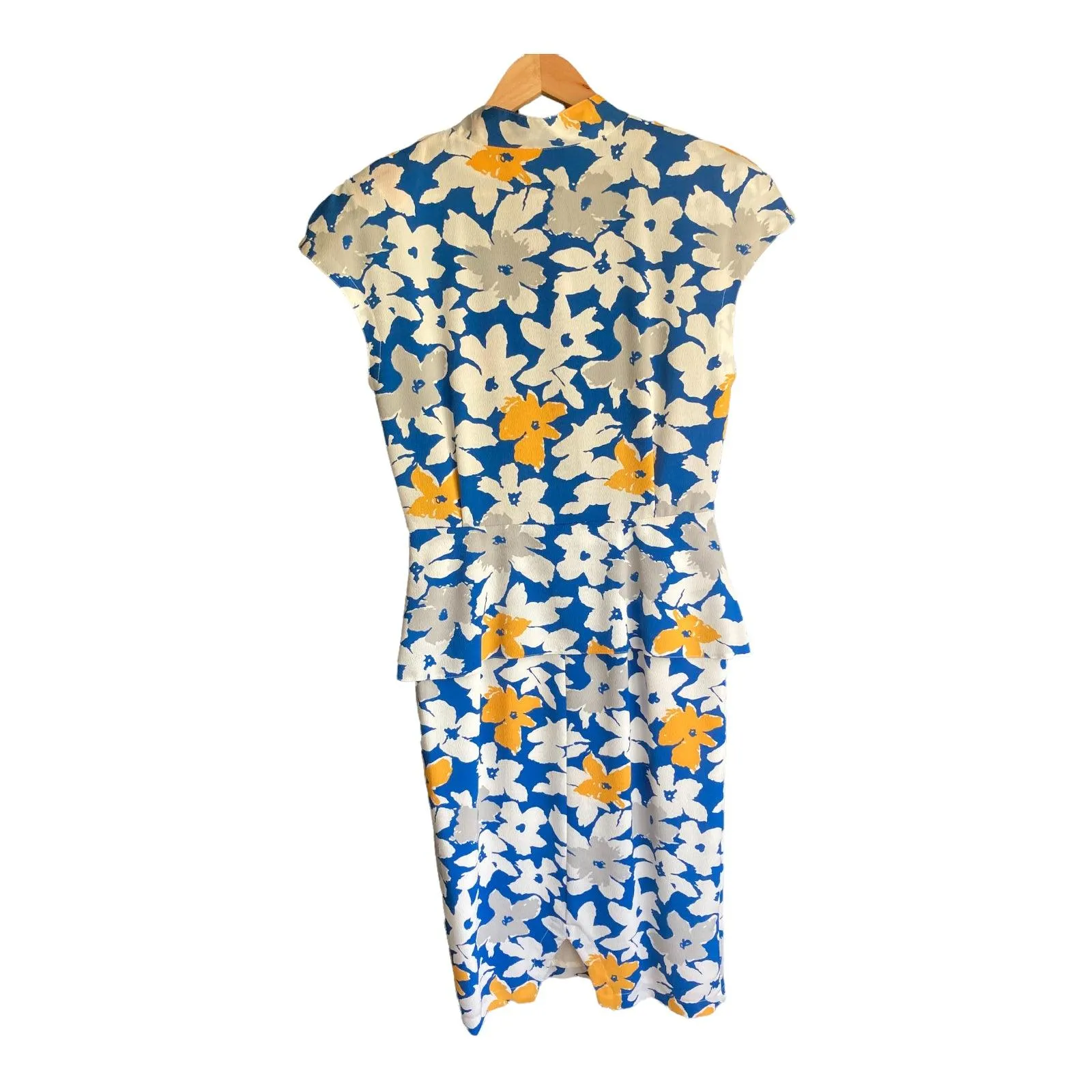 Vintage Puccini Blue And White Floral Dress Short Sleeved Dress UK Size 14