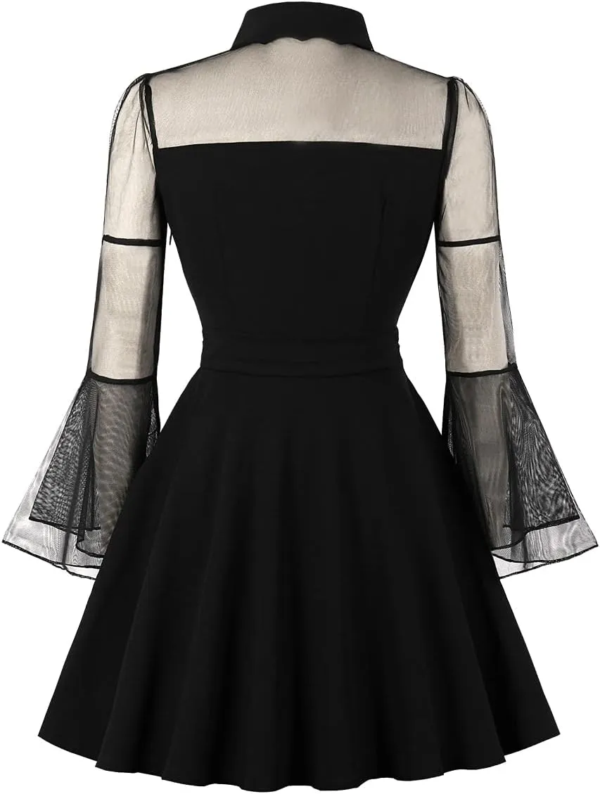 Women's Vintage Polka Dot 1950s Audrey Retro Rockabilly Prom Dress 50's 60's A-Line Cocktail Party Swing Dress