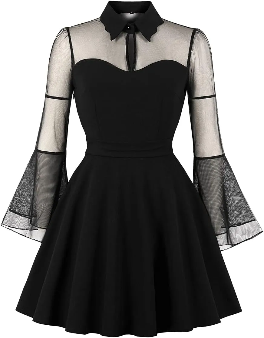 Women's Vintage Polka Dot 1950s Audrey Retro Rockabilly Prom Dress 50's 60's A-Line Cocktail Party Swing Dress